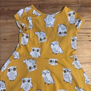 Mustard Owl dress
